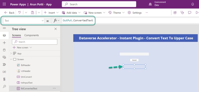 Add the below power fx